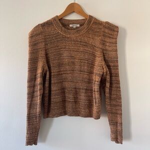 Madewell Medium Cap Sleeve Brown Knit Sweater